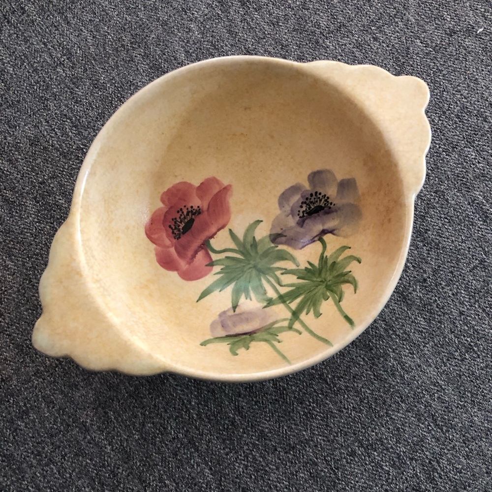 Radford England Handpainted Little Poppy Trinket Bowl in Lovely Condition 6 3/4”
